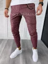 Pantaloni barbati casual regular fit grena B1749 10-3 E ~